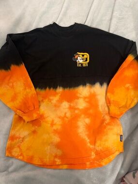 Disney Mickey Tie-Dye Sweatshirt - Black, Orange & Yellow